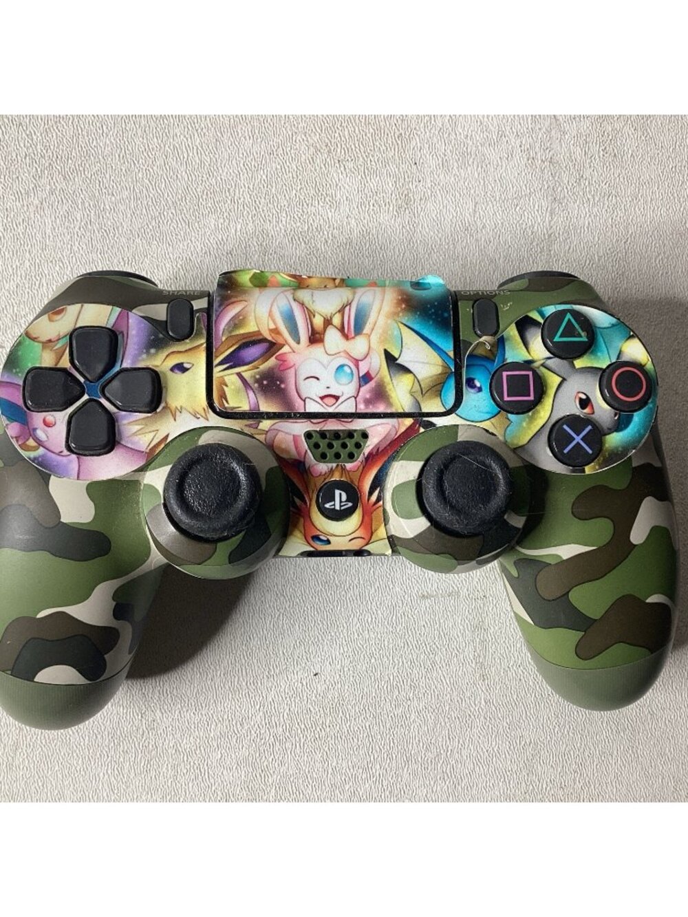 OEM Green Camouflage Ps4 Dualshock 4 Controller W/ Sticker
